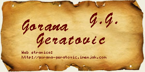 Gorana Geratović vizit kartica